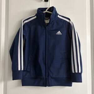 Adidas Youth Track Jacket Size 4T Navy Blue Full Zip